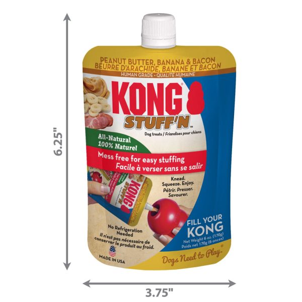 KONG Stuff N Dog Treat Paste Pouch Peanut Butter, Bacon & Banana 1ea 6 oz on Sale