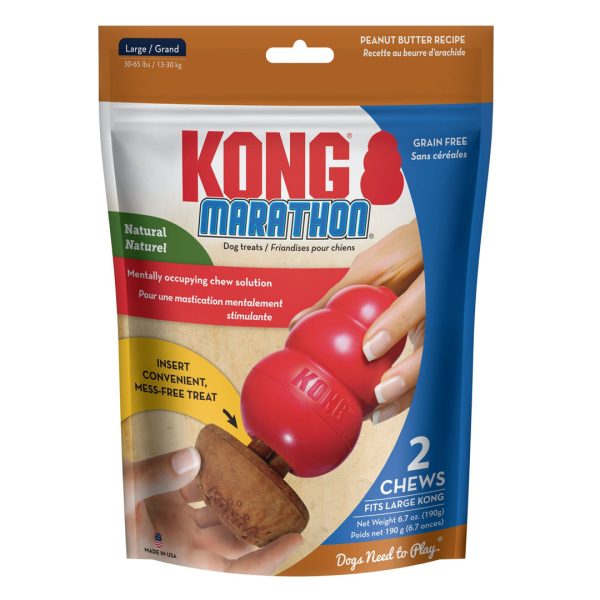 KONG Marathon Dog Treats Peanut Butter 1ea 2 pk, LG Online now