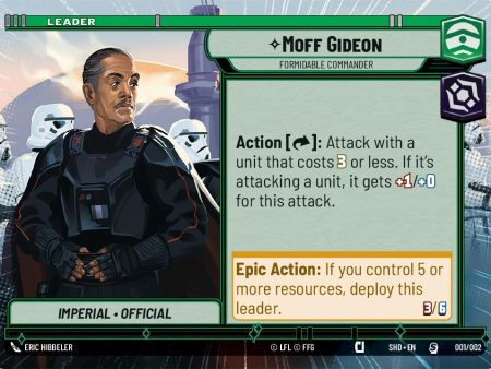 Moff Gideon - Formidable Commander (Hyperspace) (Prerelease Promos) (001 002) [Shadows of the Galaxy Promos] Sale