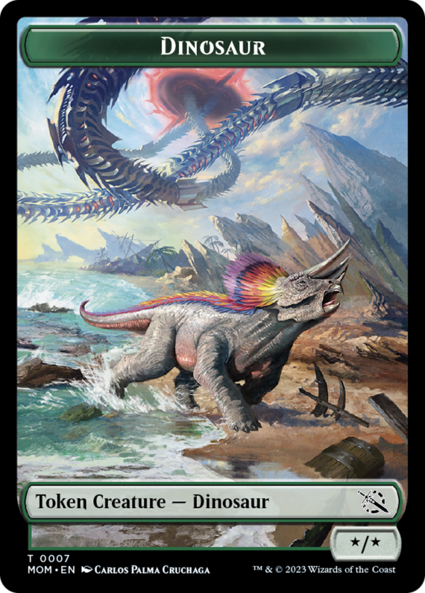 Treasure (21)    Dinosaur Double-Sided Token [March of the Machine Tokens] Hot on Sale