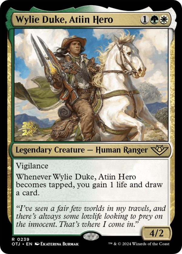 Wylie Duke, Atiin Hero [Outlaws of Thunder Junction Prerelease Promos] Supply