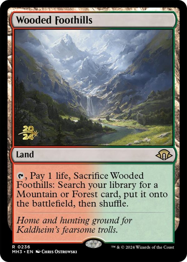 Wooded Foothills [Modern Horizons 3 Prerelease Promos] Sale